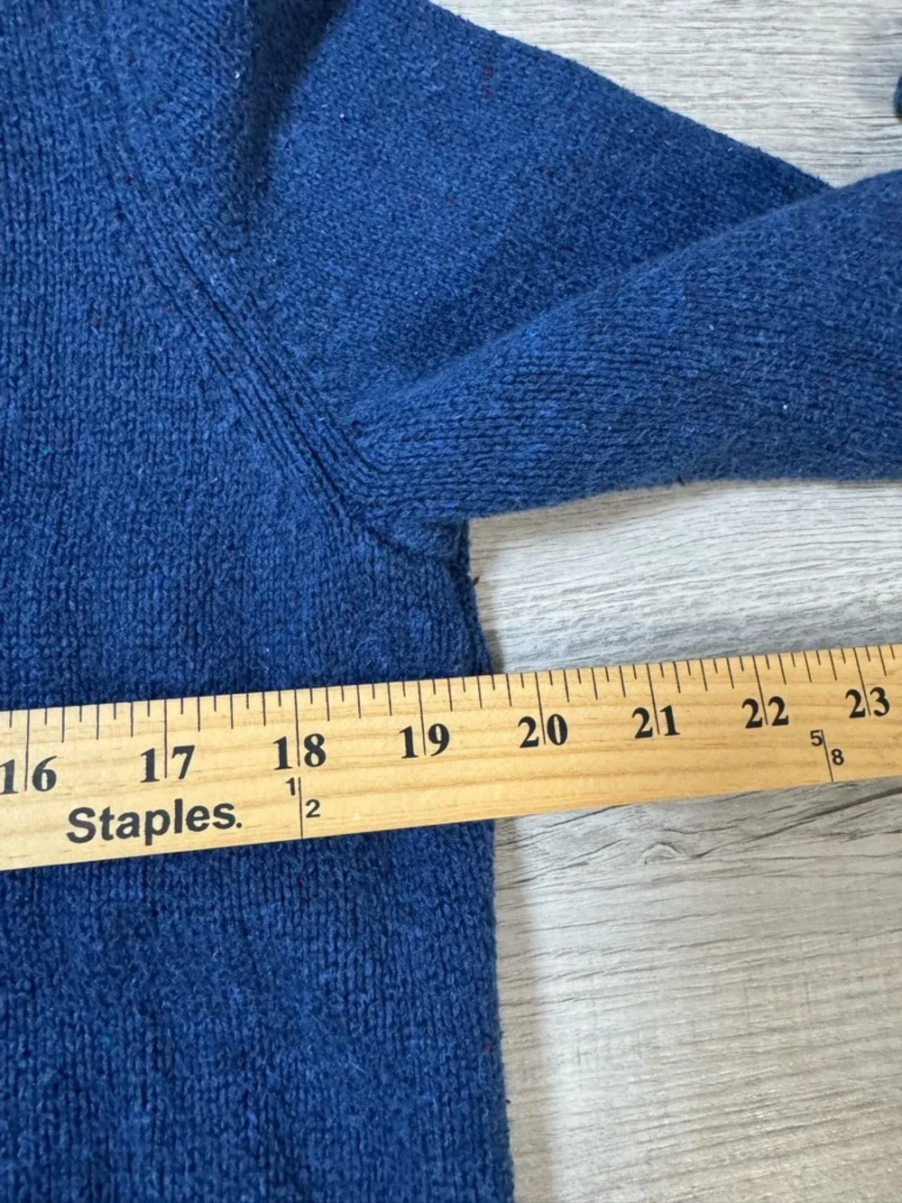 American Eagle Blue Crewneck Sweater Elbow Patch Logo Cotton Blend M‎